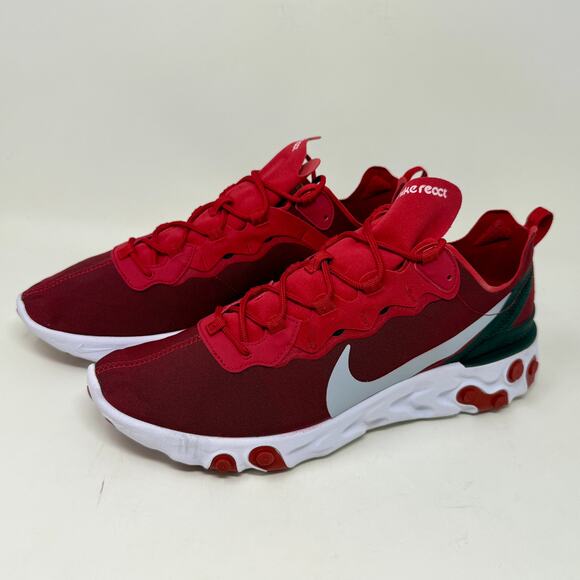 Nike React Element 55 Sneakers Men's Sz 12 Red White L.2.1 Sporty Rugged - Picture 7 of 14